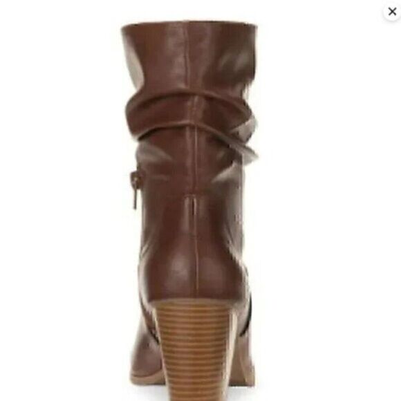 Style & Co. Womens Faux Leather Mid-Calf Boots saraa Brown western cowboy 10.5 - Picture 5 of 7